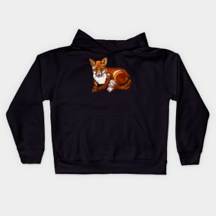 Fox art Urban Fox - Vulpes Vulpes close up painting  of a beautiful red fox Kids Hoodie